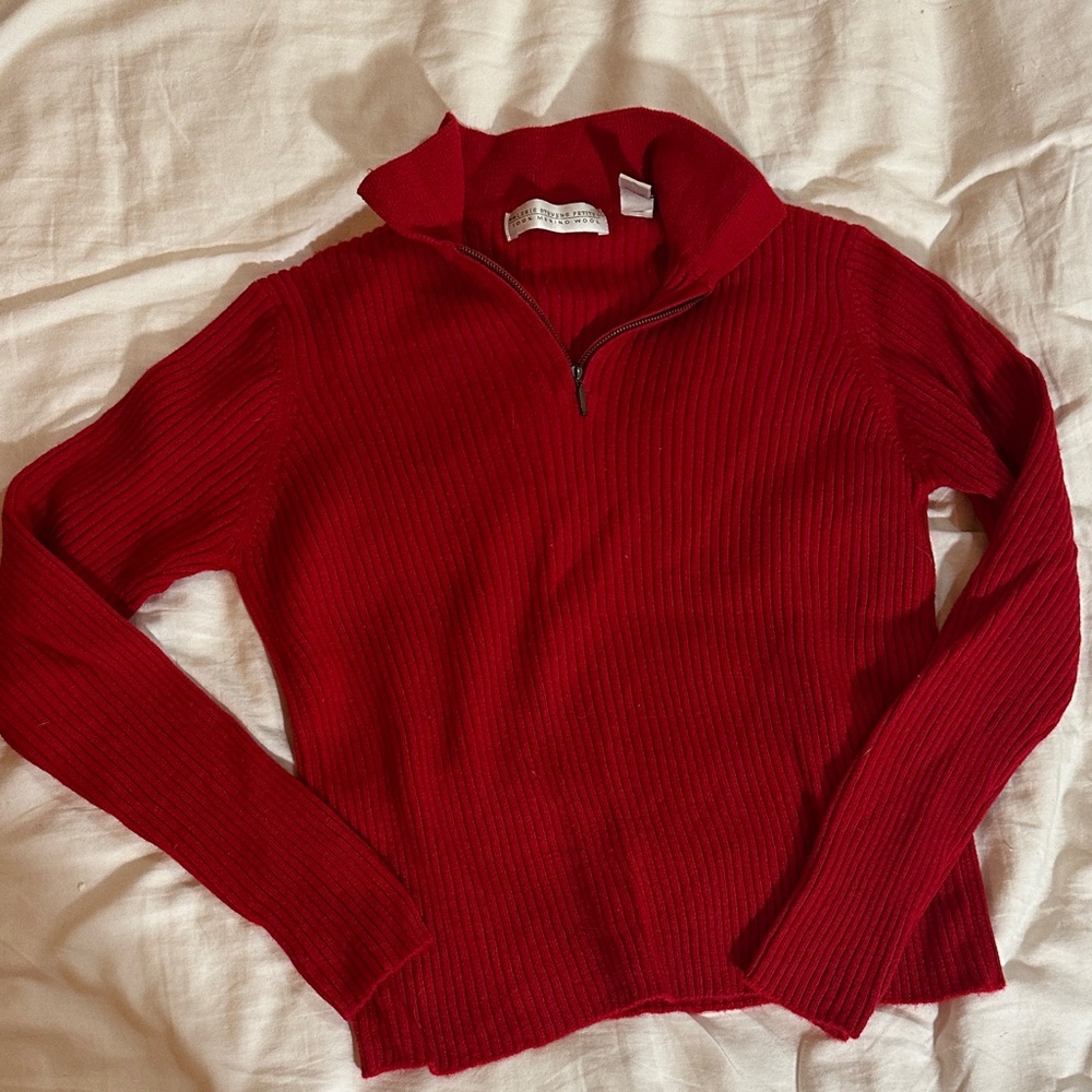 Vintage Merino Wool Quarter Zip Sweater